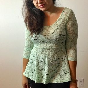 Lace peplum top